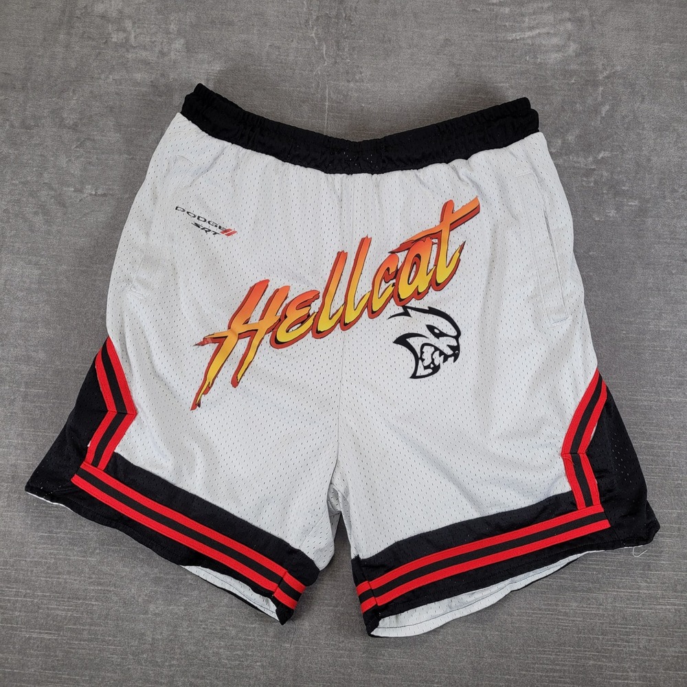 Dodge SRT Hellcat x Reason Clothing Mesh Basketball Shorts White Mens‎ 2XL